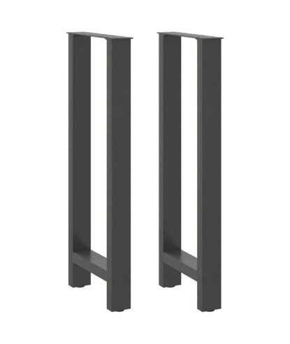 Picioare de masă de bar antracit, 2 buc., 40x(100-101) cm, oțel - WOODBB3016