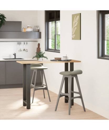 Picioare de masă de bar antracit, 2 buc., 40x(100-101) cm, oțel - WOODBB3016