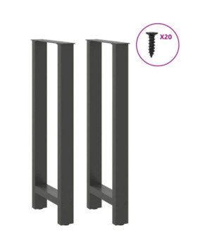 Picioare de masă de bar antracit, 2 buc., 40x(100-101) cm, oțel - WOODBB3016