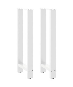 Picioare de masă de bar, albe, 2 buc., 50x(100-101) cm, oțel - WOODBB3018
