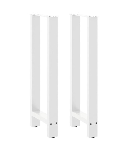 Picioare de masă de bar, albe, 2 buc., 50x(100-101) cm, oțel - WOODBB3018