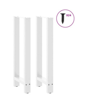 Picioare de masă de bar, albe, 2 buc., 50x(100-101) cm, oțel - WOODBB3018