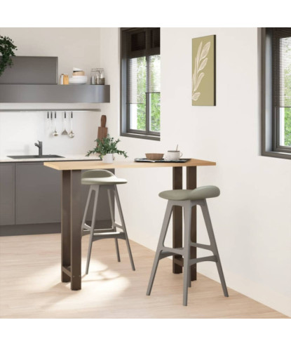 Picioare de masă de bar, oțel natural, 2 buc., 50x(100-101) cm - WOODBB3020