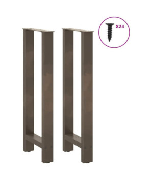 Picioare de masă de bar, oțel natural, 2 buc., 50x(100-101) cm - WOODBB3020