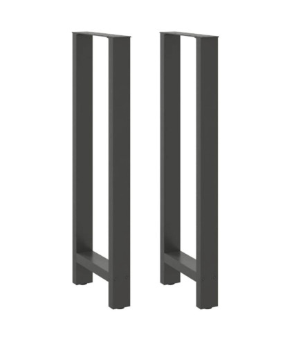 Picioare de masă de bar antracit, 2 buc., 40x(110-111) cm, oțel - WOODBB3024