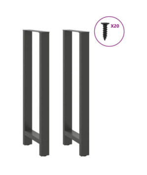 Picioare de masă de bar antracit, 2 buc., 40x(110-111) cm, oțel - WOODBB3024
