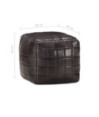 Fotoliu puf, negru, 40 x 40 x 40 cm, piele naturală de capră - WOODBB3032 Fotoliu puf, negru, 40 x 40 x 40 cm, piele naturală de capră - WOODBB3032
