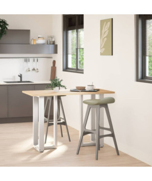 Picioare de masă de bar în formă de T, 2 buc., alb, 40x35x(90-91) cm, oțel - WOODBB3034