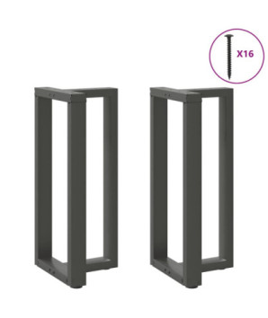 Picioare de masă de bar în formă de T, 2 buc., antracit, 40x35x(90-91) cm, oțel - WOODBB3035