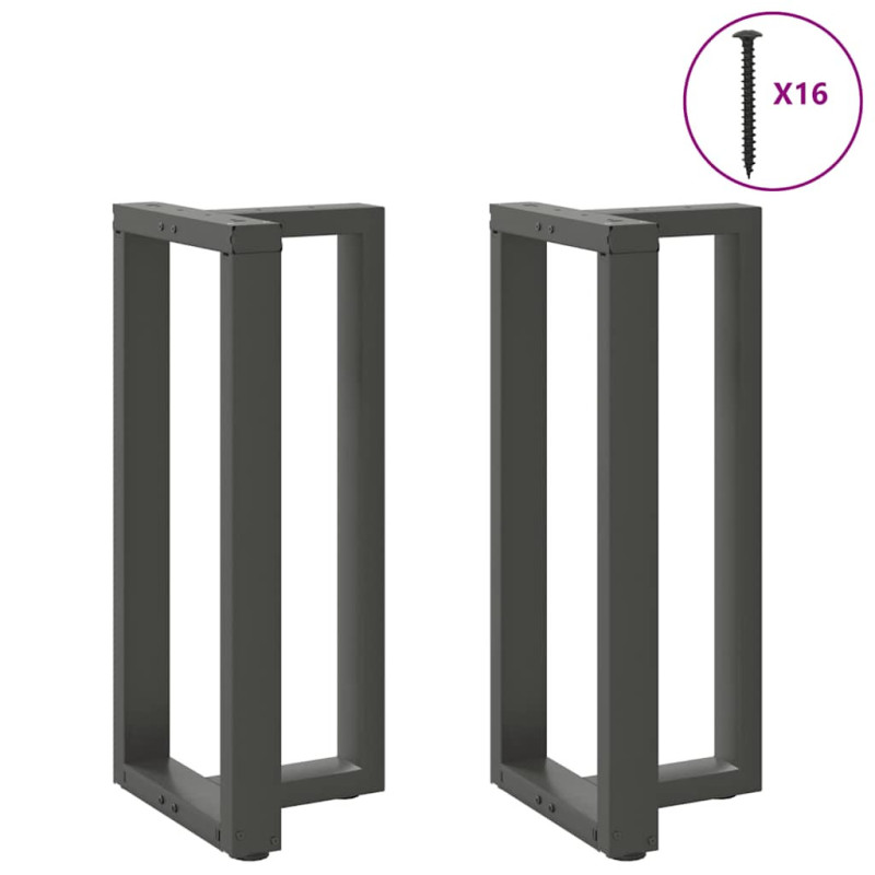 Picioare de masă de bar în formă de T, 2 buc., antracit, 40x35x(90-91) cm, oțel - WOODBB3035 Picioare de masă de bar în formă de T, 2 buc., antracit, 40x35x(90-91) cm, oțel - WOODBB3035