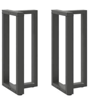 Picioare de masă de bar în formă de T, 2 buc., antracit, 40x35x(90-91) cm, oțel - WOODBB3035