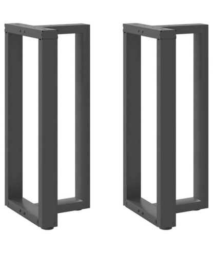 Picioare de masă de bar în formă de T, 2 buc., antracit, 40x35x(90-91) cm, oțel - WOODBB3035