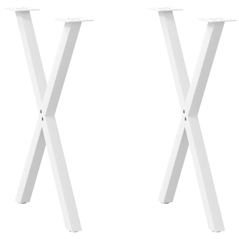 Picioare de masă în formă de X, 2 buc., alb, 50x(72-73) cm, oțel - WOODBB3048 Picioare de masă în formă de X, 2 buc., alb, 50x(72-73) cm, oțel - WOODBB3048