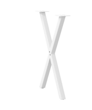 Picioare de masă în formă de X, 2 buc., alb, 50x(72-73) cm, oțel - WOODBB3048