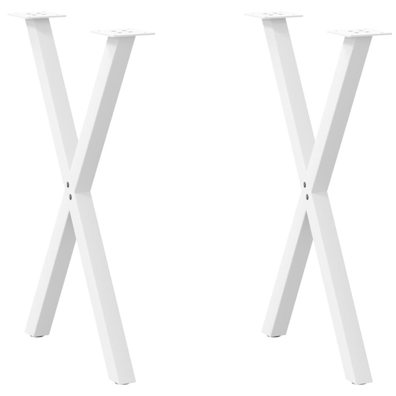 Picioare de masă în formă de X, 2 buc., alb, 57x(72-73) cm, oțel - WOODBB3049 Picioare de masă în formă de X, 2 buc., alb, 57x(72-73) cm, oțel - WOODBB3049