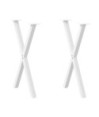 Picioare de masă în formă de X, 2 buc., alb, 57x(72-73) cm, oțel - WOODBB3049 Picioare de masă în formă de X, 2 buc., alb, 57x(72-73) cm, oțel - WOODBB3049