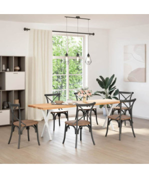 Picioare de masă în formă de X, 2 buc., alb, 57x(72-73) cm, oțel - WOODBB3049