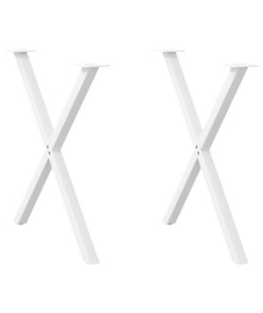 Picioare de masă în formă de X, 2 buc., alb, 80x(72-73) cm, oțel - WOODBB3051
