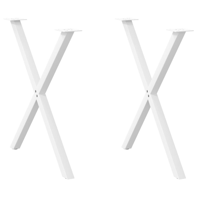 Picioare de masă în formă de X, 2 buc., alb, 80x(72-73) cm, oțel - WOODBB3051 Picioare de masă în formă de X, 2 buc., alb, 80x(72-73) cm, oțel - WOODBB3051