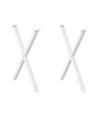 Picioare de masă în formă de X, 2 buc., alb, 80x(72-73) cm, oțel - WOODBB3051 Picioare de masă în formă de X, 2 buc., alb, 80x(72-73) cm, oțel - WOODBB3051