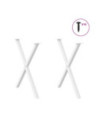 Picioare de masă în formă de X, 2 buc., alb, 80x(72-73) cm, oțel - WOODBB3051 Picioare de masă în formă de X, 2 buc., alb, 80x(72-73) cm, oțel - WOODBB3051