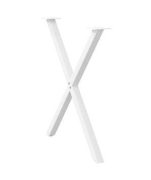 Picioare de masă în formă de X, 2 buc., alb, 80x(72-73) cm, oțel - WOODBB3051
