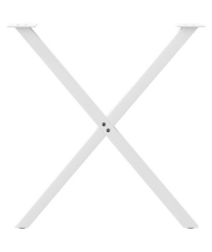 Picioare de masă în formă de X, 2 buc., alb, 80x(72-73) cm, oțel - WOODBB3051