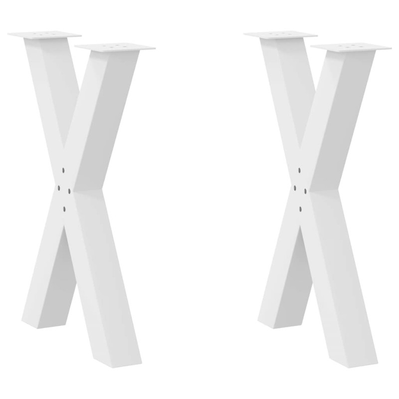Picioare de masă în formă de X, 2 buc., alb, 60x(72-73) cm, oțel - WOODBB3052 Picioare de masă în formă de X, 2 buc., alb, 60x(72-73) cm, oțel - WOODBB3052