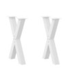 Picioare de masă în formă de X, 2 buc., alb, 60x(72-73) cm, oțel - WOODBB3052 Picioare de masă în formă de X, 2 buc., alb, 60x(72-73) cm, oțel - WOODBB3052