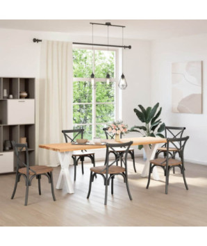 Picioare de masă în formă de X, 2 buc., alb, 60x(72-73) cm, oțel - WOODBB3052