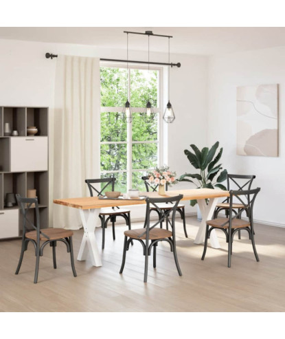 Picioare de masă în formă de X, 2 buc., alb, 60x(72-73) cm, oțel - WOODBB3052