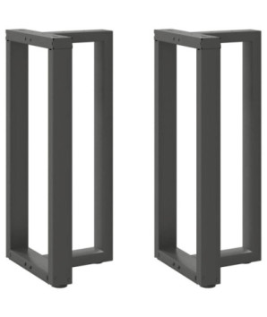 Picioare de masă de bar în formă de T, 2 buc., antracit, 50x35x(90-91) cm, oțel - WOODBB3053