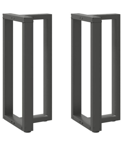 Picioare de masă de bar în formă de T, 2 buc., antracit, 50x35x(90-91) cm, oțel - WOODBB3053