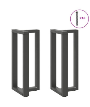 Picioare de masă de bar în formă de T, 2 buc., antracit, 50x35x(90-91) cm, oțel - WOODBB3053