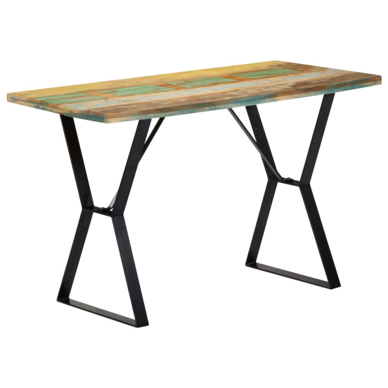 Masă de bucătărie, 120 x 60 x 76 cm, lemn reciclat, cu aspect industrial - WOODBB325 Masă de bucătărie, 120 x 60 x 76 cm, lemn reciclat, cu aspect industrial - WOODBB325