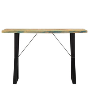 Masă de bucătărie, 120 x 60 x 76 cm, lemn reciclat, cu aspect industrial - WOODBB325