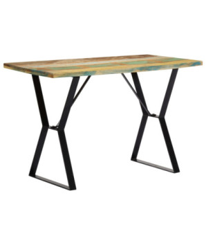Masă de bucătărie, 120 x 60 x 76 cm, lemn reciclat, cu aspect industrial - WOODBB325