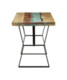 Masă de bucătărie, 120 x 60 x 76 cm, lemn reciclat, cu aspect industrial - WOODBB325 Masă de bucătărie, 120 x 60 x 76 cm, lemn reciclat, cu aspect industrial - WOODBB325