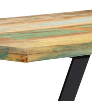 Masă de bucătărie, 120 x 60 x 76 cm, lemn reciclat, cu aspect industrial - WOODBB325