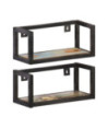 Rafturi de perete, 2 buc., 40 cm, lemn reciclat, cu aspect industrial - WOODBB329