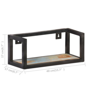 Rafturi de perete, 2 buc., 40 cm, lemn reciclat, cu aspect industrial - WOODBB329