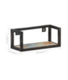 Rafturi de perete, 2 buc., 40 cm, lemn reciclat, cu aspect industrial - WOODBB329