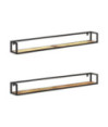 Rafturi de perete, 2 buc., 160 cm, lemn reciclat, cu aspect industrial - WOODBB330