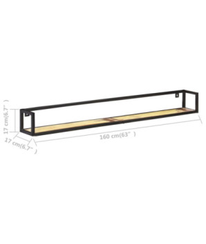Rafturi de perete, 2 buc., 160 cm, lemn reciclat, cu aspect industrial - WOODBB330