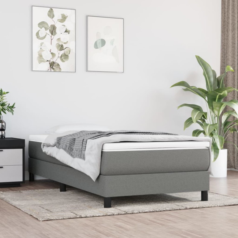 Saltea cu arcuri buzunar, fermitate medie, gri închis, 80x200x20 cm, textil - WOODBB3171