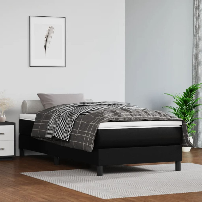 Saltea cu arcuri buzunar, fermitate medie, negru, 80x200x20 cm, piele ecologică - WOODBB3177 Saltea cu arcuri buzunar, fermitate medie, negru, 80x200x20 cm, piele ecologică - WOODBB3177