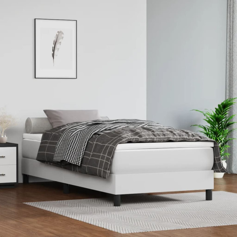 Saltea cu arcuri buzunar, fermitate medie, alb, 80x200x20 cm, piele ecologică - WOODBB3178 Saltea cu arcuri buzunar, fermitate medie, alb, 80x200x20 cm, piele ecologică - WOODBB3178