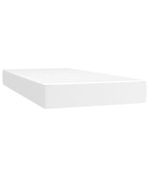 Saltea cu arcuri buzunar, fermitate medie, alb, 80x200x20 cm, piele ecologică - WOODBB3178