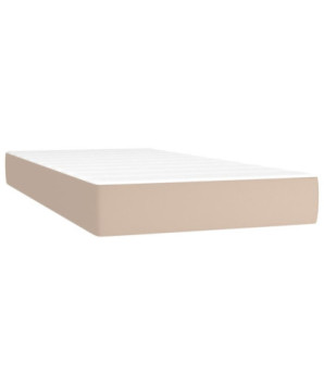 Saltea cu arcuri buzunar, fermitate medie, cappuccino, 80x200x20 cm, piele eco - WOODBB3180