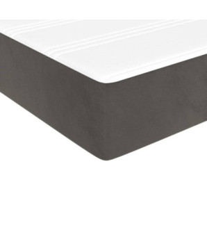 Saltea cu arcuri buzunar, fermitate medie, gri închis, 80x200x20 cm, catifea - WOODBB3182